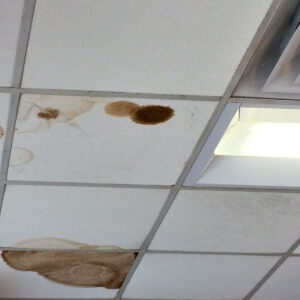 water damage from a roof leak