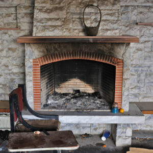 black soot on a fireplace