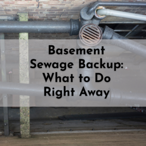 image of sewage pipes in a basement