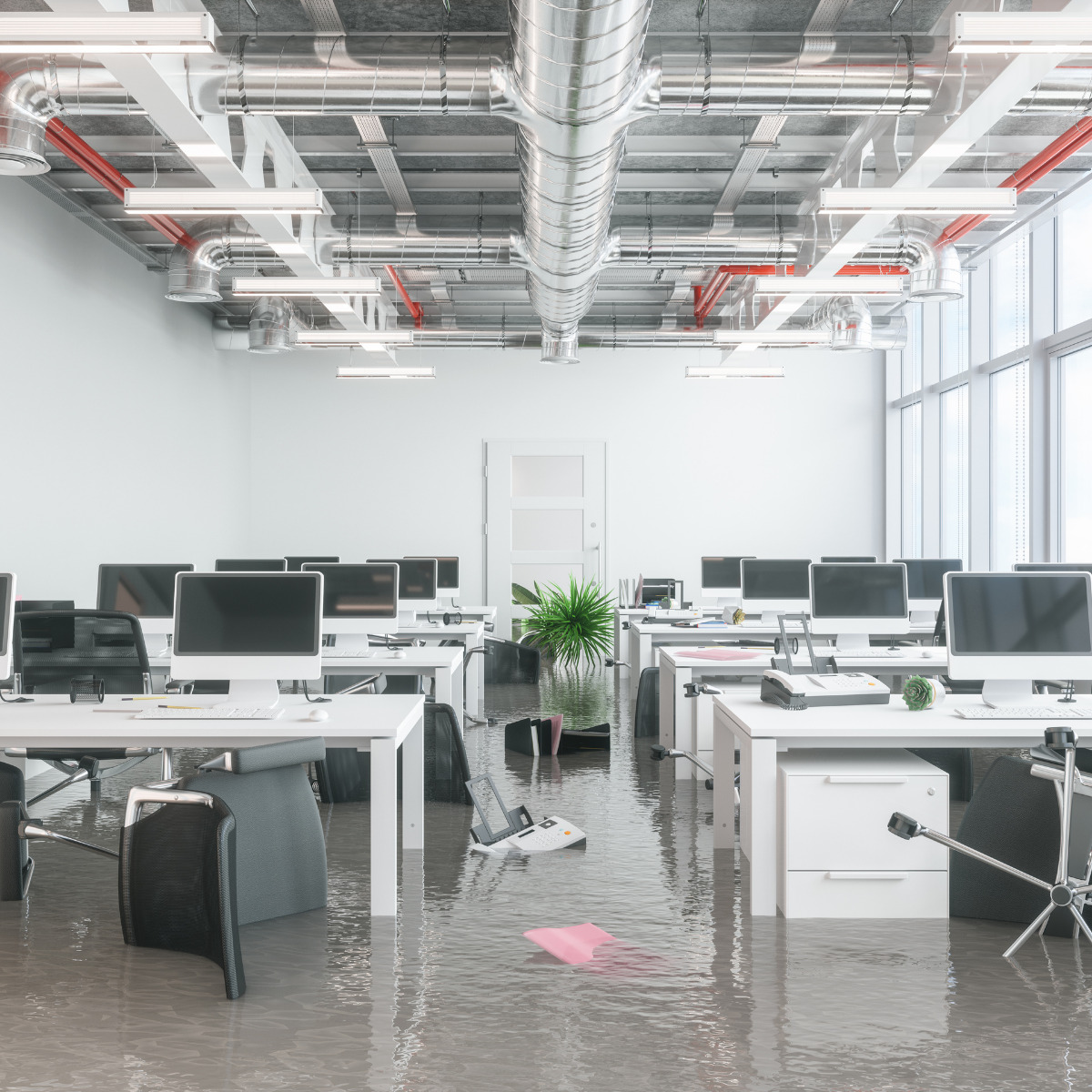 Water Damage in a Commercial Building