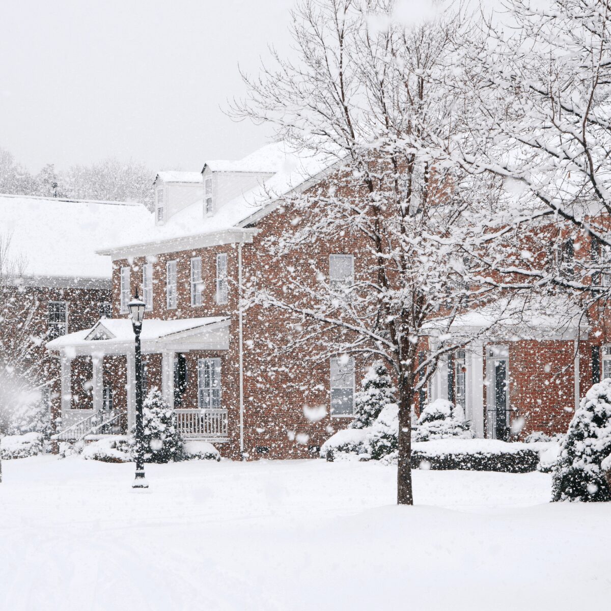 image of a house in a winter storm